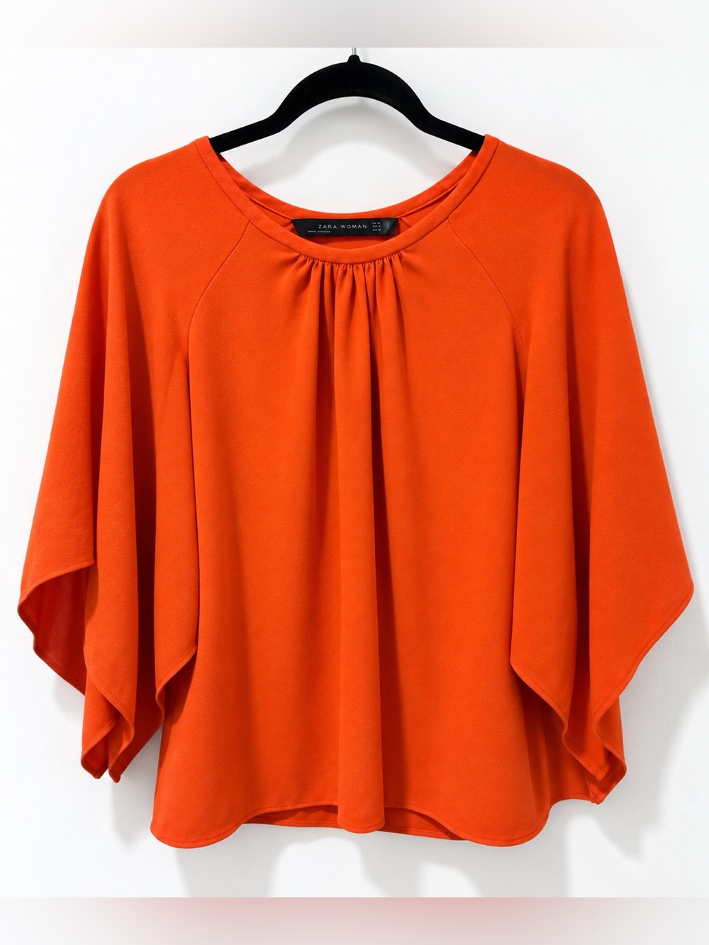 Zara Vibrant Orange Batwing Sleeve Blouse